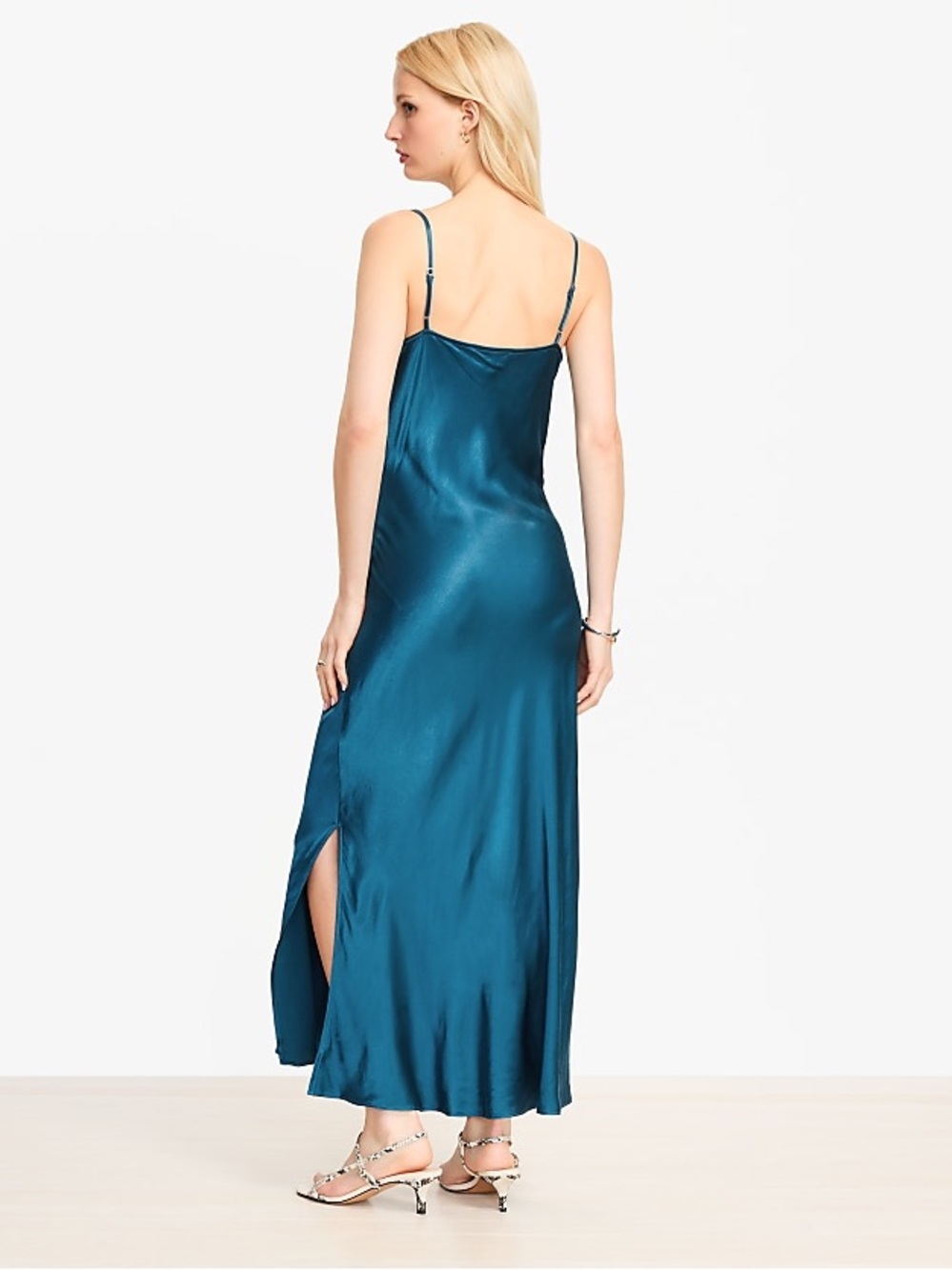NWT LOFT Midi Satin Slip Dress - Picture 7 of 7